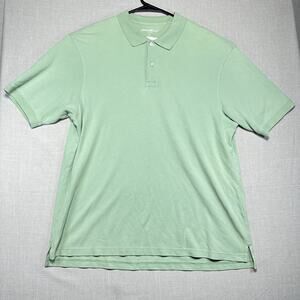 Eddie Bauer Polo Shirt Men’s Size Large Light Green Short Sleeve Casual Golf